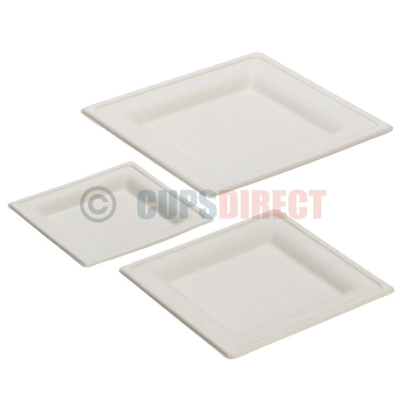 Load image into Gallery viewer, Sugarcane Square Plate - Bagasse Plate made with Natural Fibres
