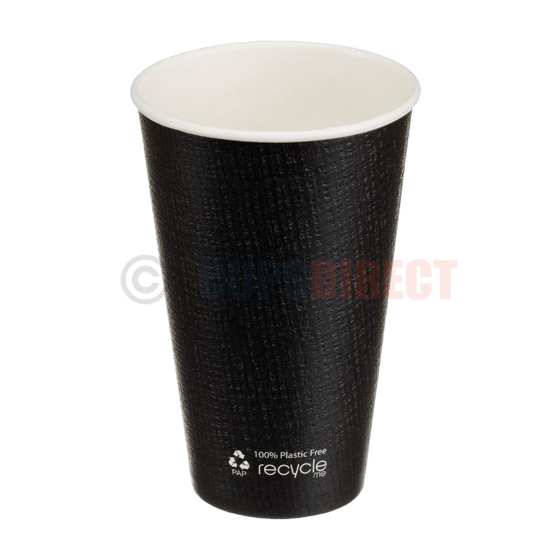 Load image into Gallery viewer, Large size bio recyclable triple wall black embossed hot cup
