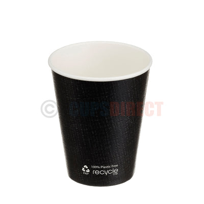 Medium size bio recyclable triple wall black embossed hot cup