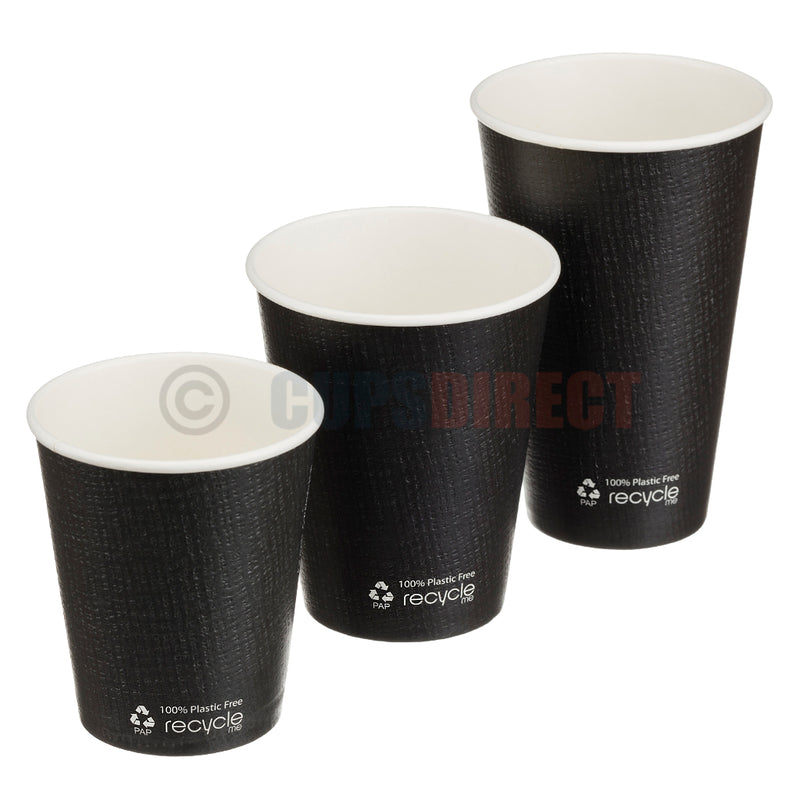 Load image into Gallery viewer, Group image of bio recyclable triple wall black embossed hot cups range
