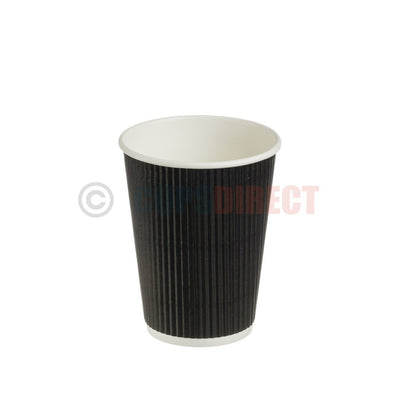 12oz black ripple weave paper hot cup ideal for serving hot beverages