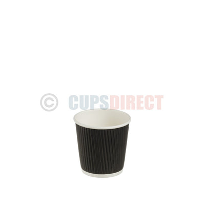 4oz black ripple weave paper hot cup ideal for serving hot beverages