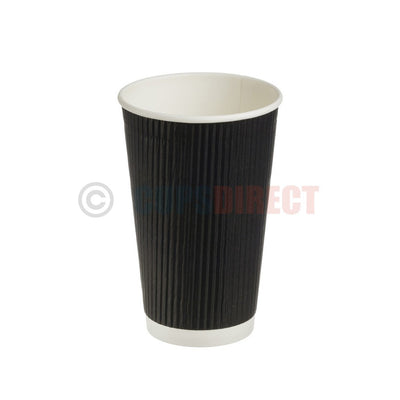 16oz black ripple weave paper hot cup ideal for serving hot beverages