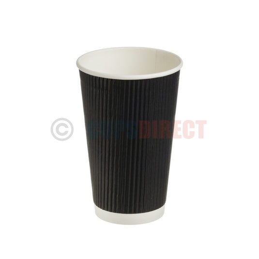 16oz black ripple weave paper hot cup ideal for serving hot beverages