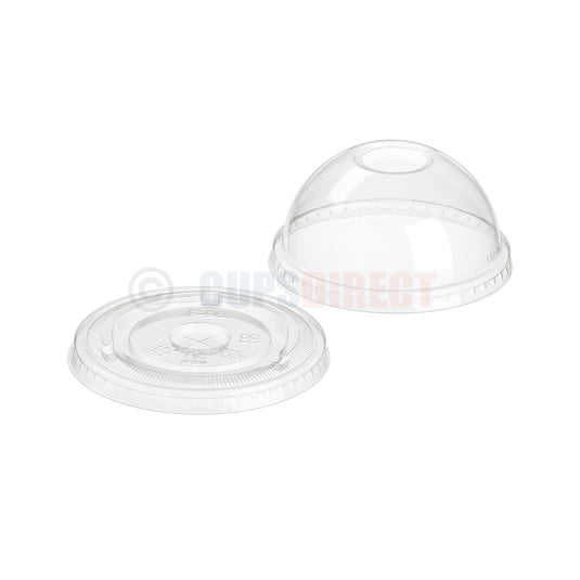 Group image of compostable smoothie cup lids in multiple styles