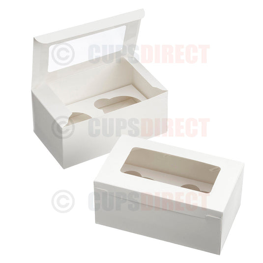 Group image of cupcake boxes with lids partially open
