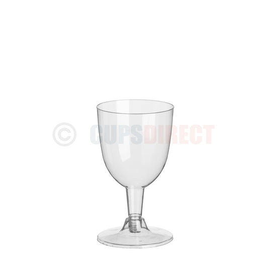 Disposable two piece plastic wine glass suitable for events and catering