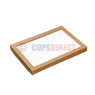 Large kraft platter box lid for oversized catering trays