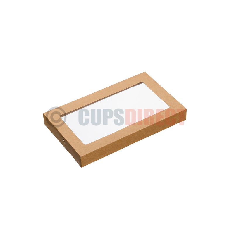 Load image into Gallery viewer, Small kraft platter box lid suitable for compact sandwich trays

