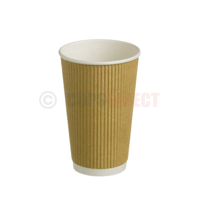 16oz tall kraft ripple insulated cup suitable for large coffees