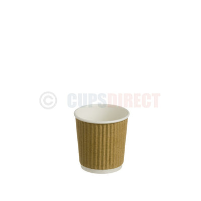 4oz natural kraft ripple hot cup for espresso and small hot drinks