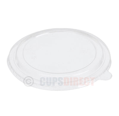 Kraft PP lid designed for brown salad bowls, eco-friendly and suitable for hot or cold food