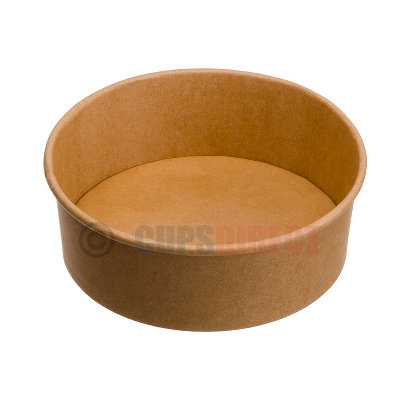 Load image into Gallery viewer, 1300ml kraft round paper salad and poke bowl suitable for hot or cold food
