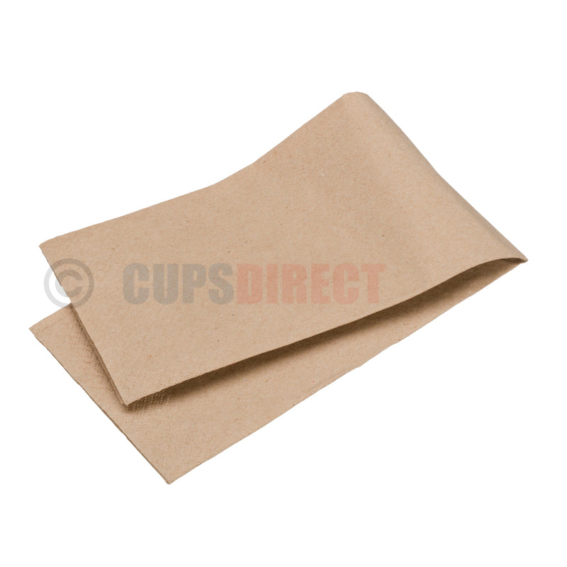 Load image into Gallery viewer, Natural brown recycled kraft paper napkins from the Nova Fold range, eco-friendly and durable for everyday use
