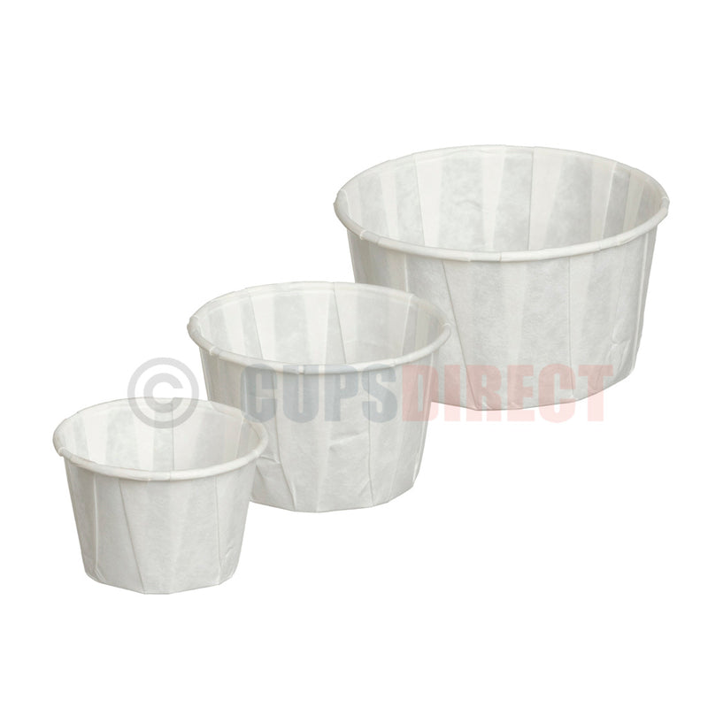 Load image into Gallery viewer, Genpak paper souffle portion pot range for dipping sauces and food portions
