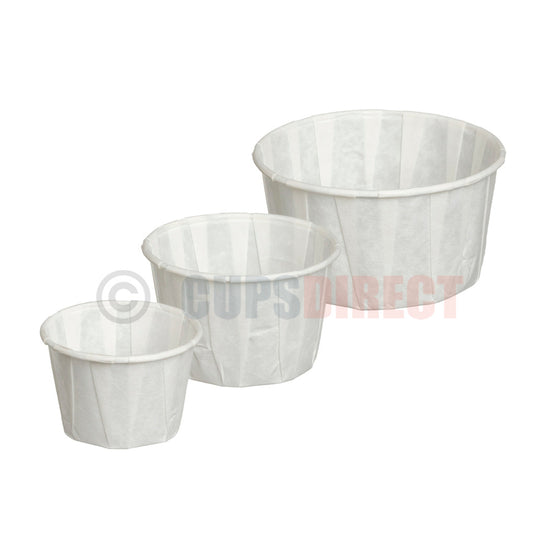 Genpak paper souffle portion pot range for dipping sauces and food portions