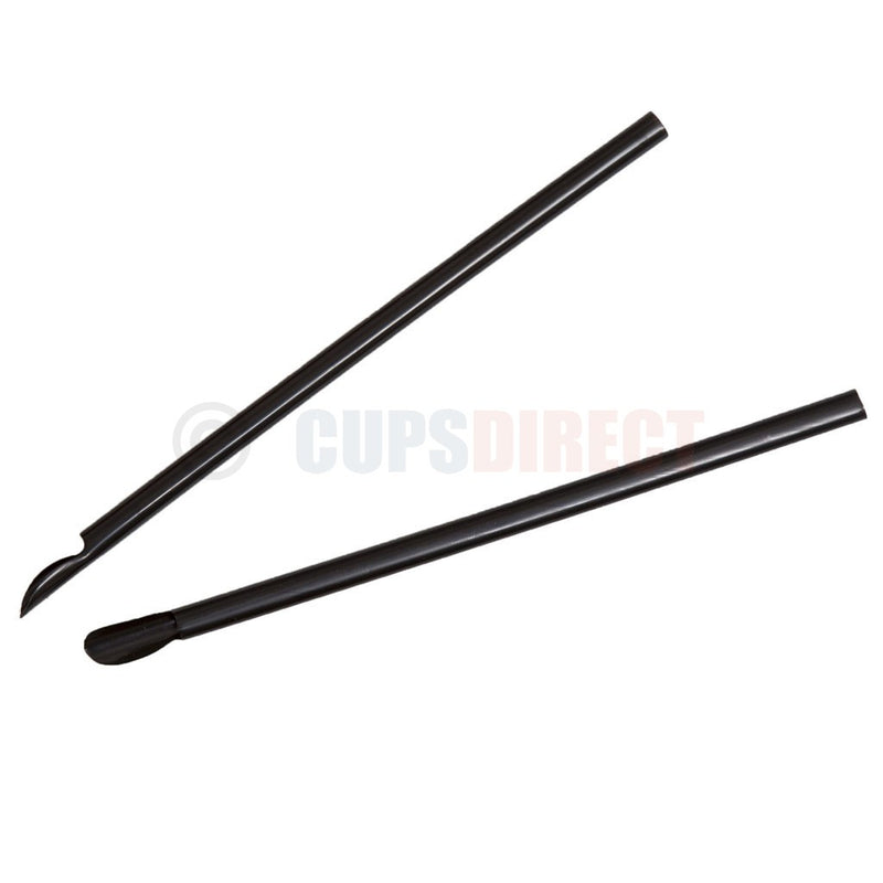 Load image into Gallery viewer, 8&quot; Black Spoon Straws;

