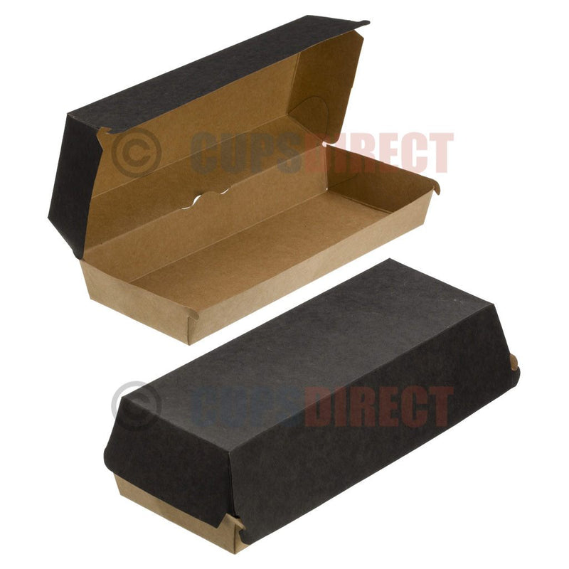 Load image into Gallery viewer, Black kraft Ranch Burger meal box model 3, recyclable compostable food packaging
