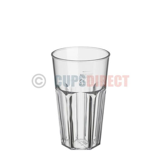 Reusable 12oz half pint plastic tumbler suitable for events and bars