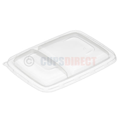 Sabert BePulp rectangular 2 compartment container lid