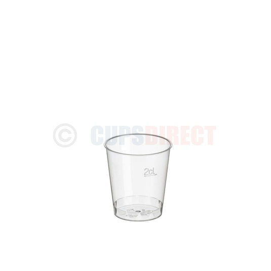 Clear single measure plastic shot glass suitable for bars, parties, and events