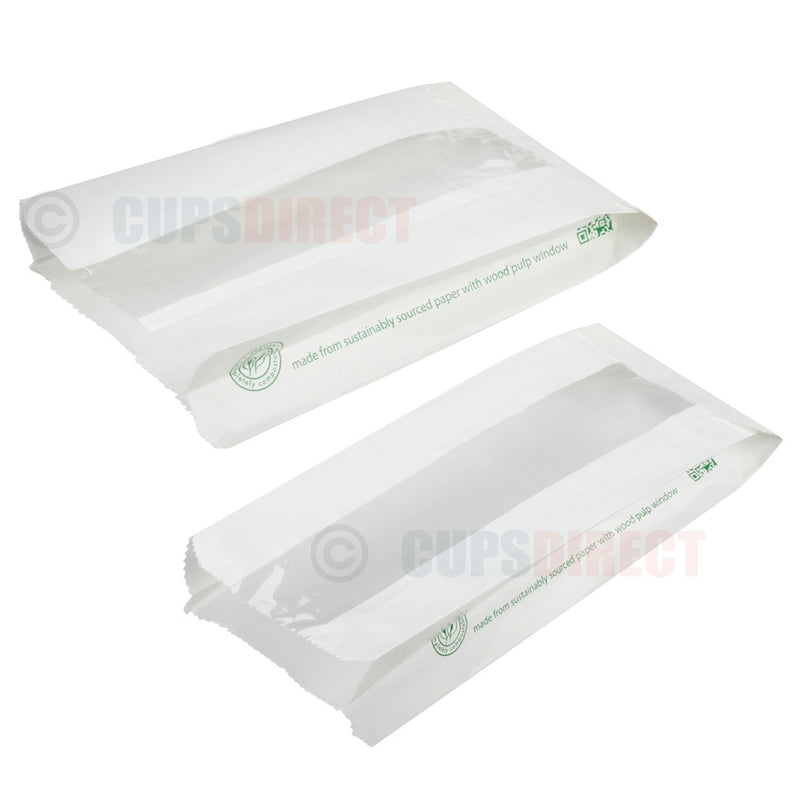 Load image into Gallery viewer, Group image of Vegware NatureFlex glassine bags shown from a flat angle
