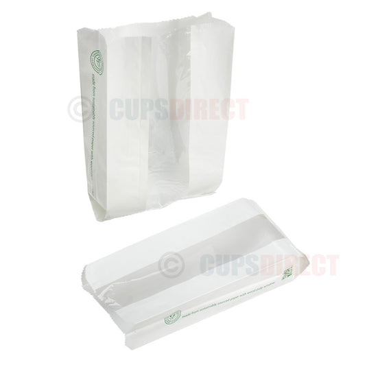 Group image of Vegware NatureFlex glassine bags in multiple sizes