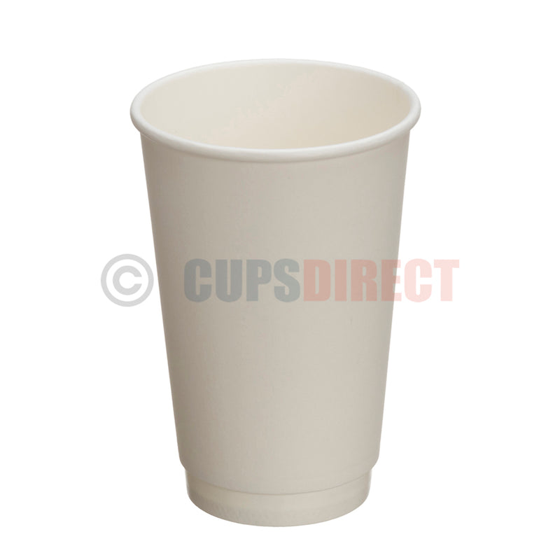 Load image into Gallery viewer, White double wall 16oz hot paper cups for insulation and heat protection
