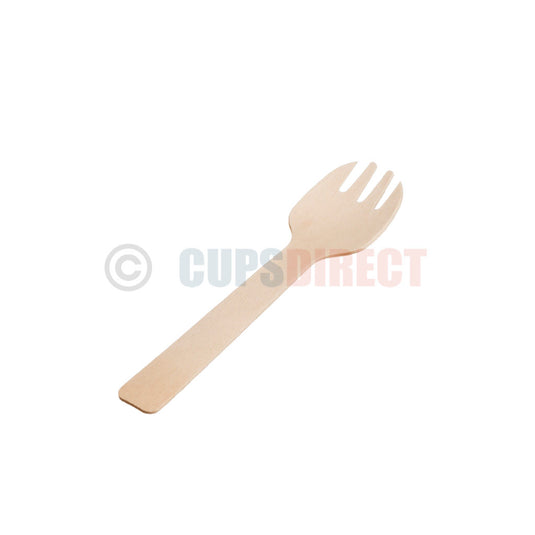 Wooden bamboo spork suitable for takeaway and eco-friendly food service